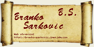 Branko Šarković vizit kartica